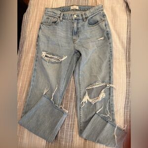 PacSun Light Blue Distressed Straight Leg  90s Jeans Size 26